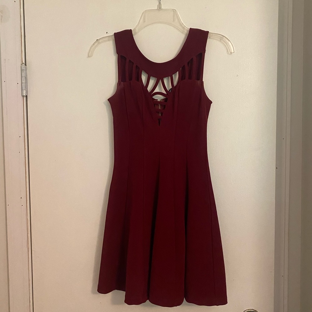 Maroon swing dress